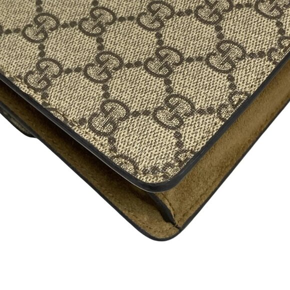 Auth GUCCI Dionysus /GG Supreme 421970 Beige Ebony PVC Suede Shoulder Bag - Picture 4 of 16